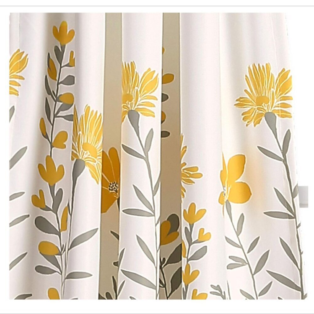 Lush Decor Half Moon Aprile Yellow Insulated Window Two Curtain Panels 52"x84" - Picture 3 of 11